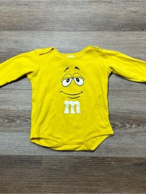 M&M'S Yellow Long-Sleeve Baby Bodysuit with Character Print